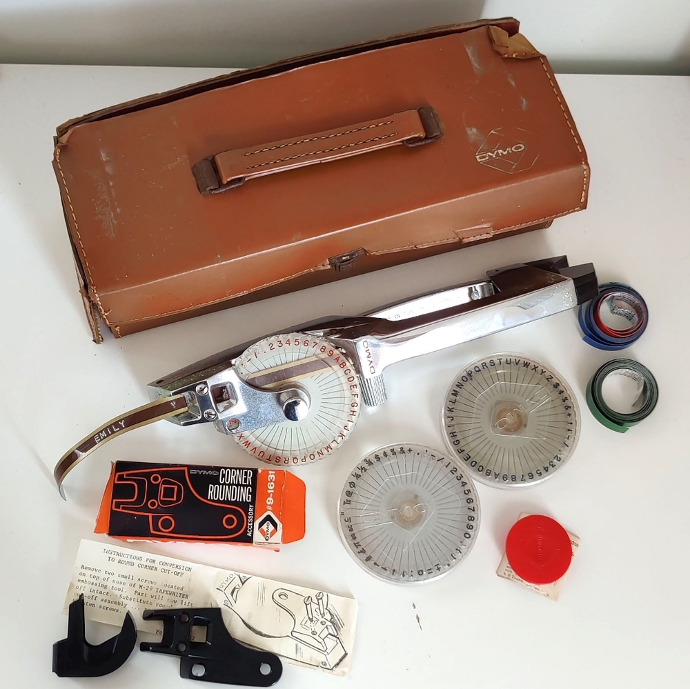 Vintage Dymo M-29 Label Maker/Tapewriter Set